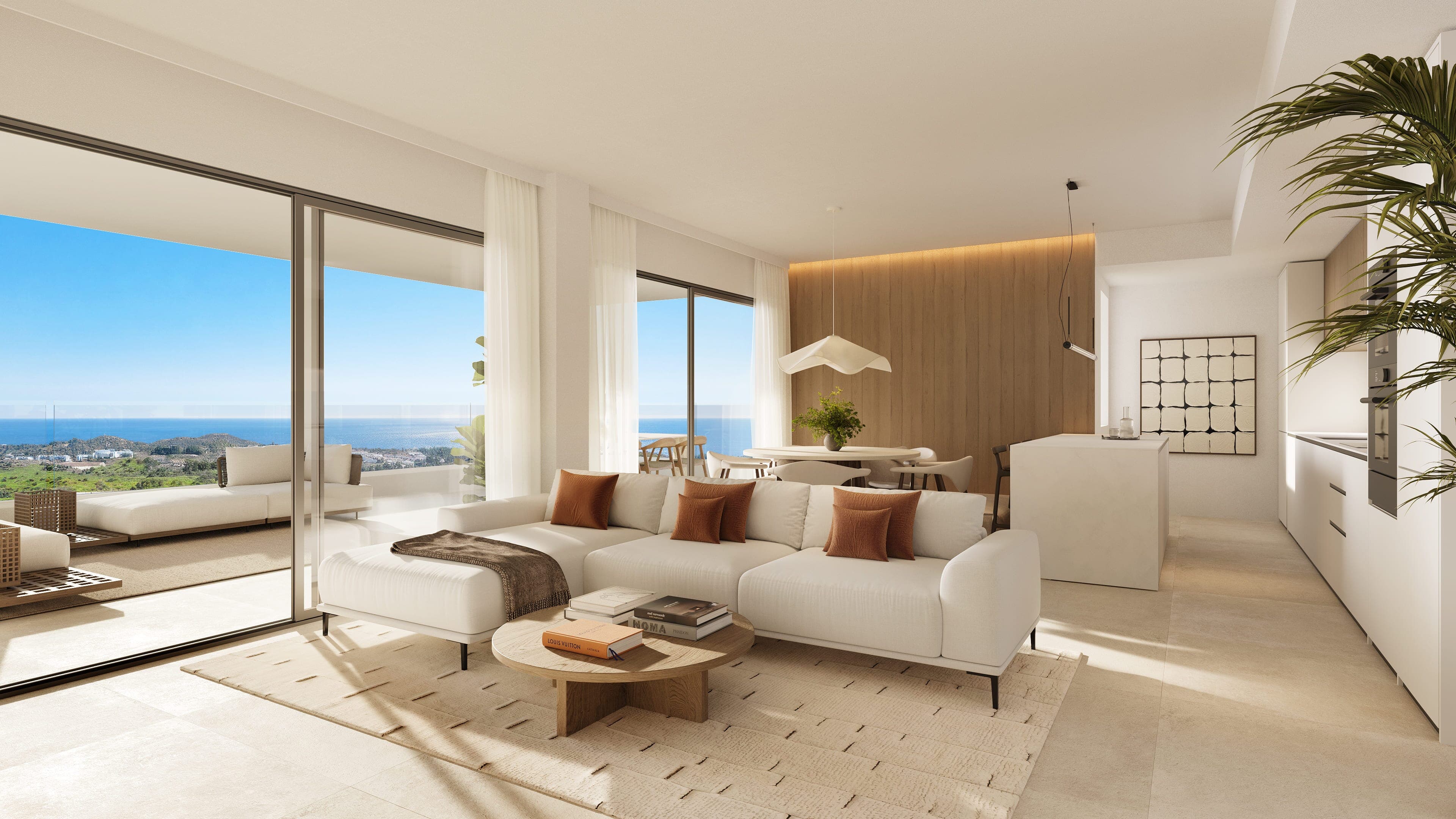 Häuser mit Panoramablick auf das Meer, umgeben von Natur in einer der privilegiertesten Gegenden von Mijas