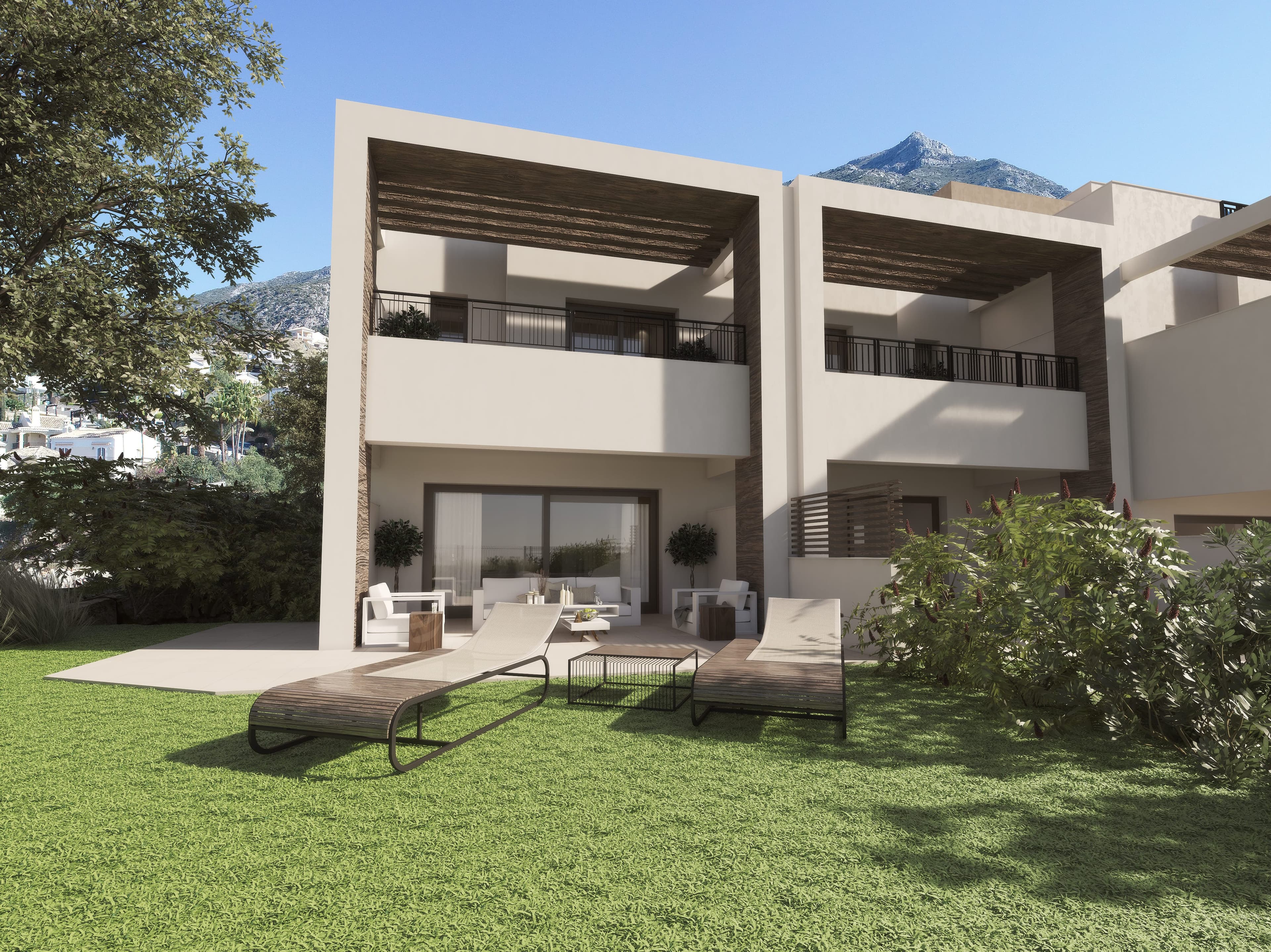 Boutique-Stadthäuser mit Panoramablick in einer privilegierten natürlichen Umgebung bei Marbella